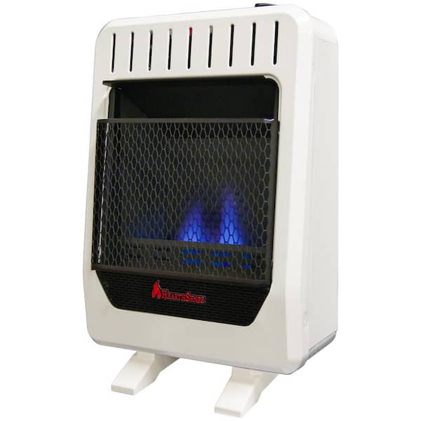 10,000 BTU Ventless Dual Fuel Blue Flame Heater With Base, Manual Control