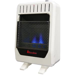10,000 BTU Ventless Dual Fuel Blue Flame Heater With Base, Manual Control