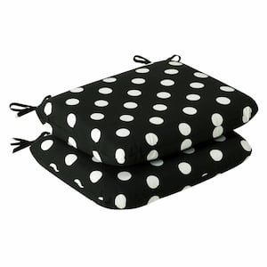 18.5 in. x 15.5 in. Outdoor Dining Chair Cushion in Black/White (Set of 2)