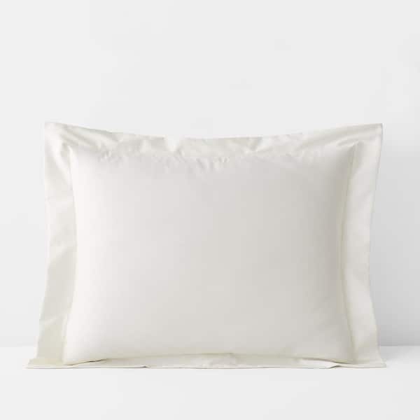 The Company Store Company Cotton Creme Solid 300-Thread Count Wrinkle-Free Sateen Single King Sham