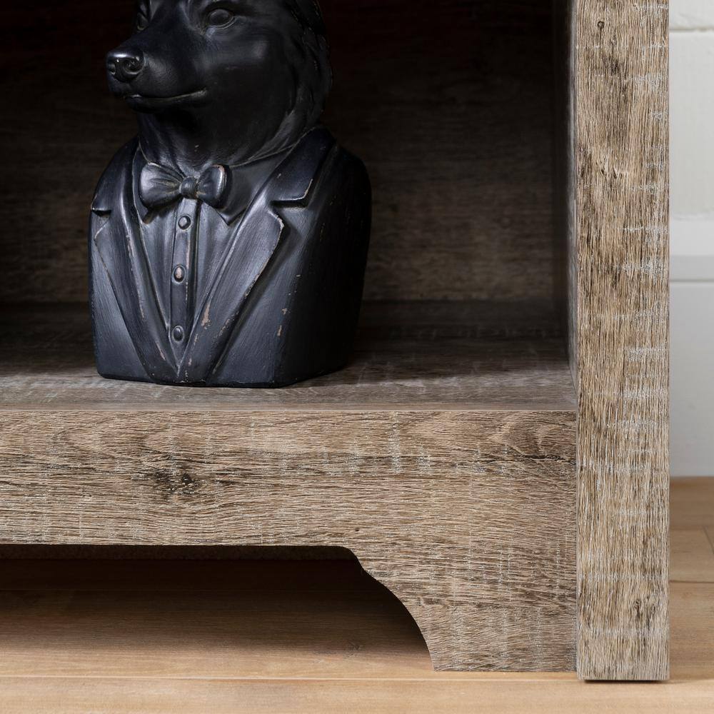 Weathered Oak 59" TV Stand with Cabinet and Drawers