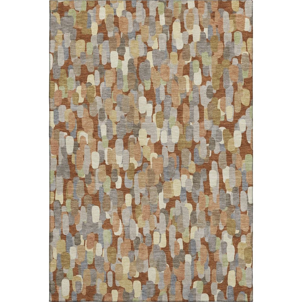 Mayfield Premium Machine Washable Abstract AMF2451 Paprika 8 ft. x 10 ft. Area Rug price history on PriceWatchPro