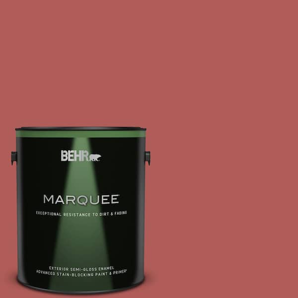 BEHR MARQUEE 1 gal. #160D-6 Pottery Red Semi-Gloss Enamel Exterior Paint & Primer