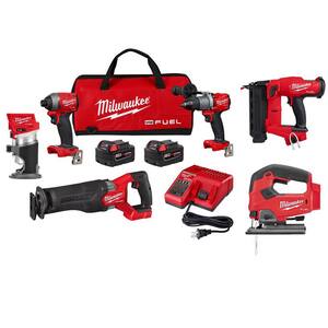 M18 FUEL 18-Volt Lithium-Ion Brushless Cordless Combo Kit (3-Tool) with M18 FUEL Router, Jig Saw, & 18-Gauge Brad Nailer