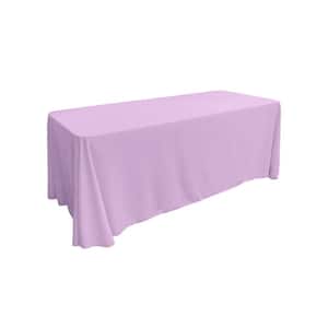 90 in. x 156 in. Lilac Polyester Poplin Rectangular Tablecloth
