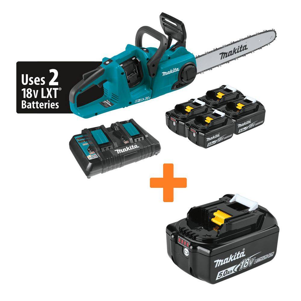 LXT 16 in. 18V X2 (36V) Brushless Battery Chainsaw Kit with 4 Batteries (5.0 Ah) with 18V LXT Battery Pack 5.0Ah price history on PriceWatchPro