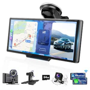 10.26 in. Portable Car Touch Screen CarPlay Auto with 2.5K Dash Cam 1080P Backup Camera Bluetooth/GPS Navigation/TF Card