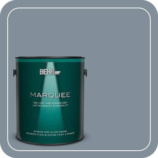 BEHR MARQUEE 1 gal. #MQ5-20 Cold Steel One-Coat Hide Semi-Gloss Enamel Interior Paint & Primer