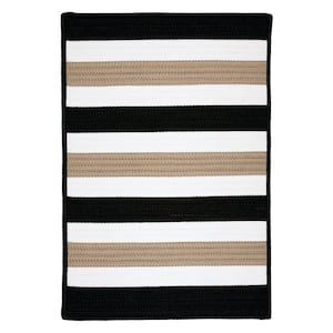 Cape Cod Black Doormat 2 ft. x 4 ft. Rectangle Braided Area Rug