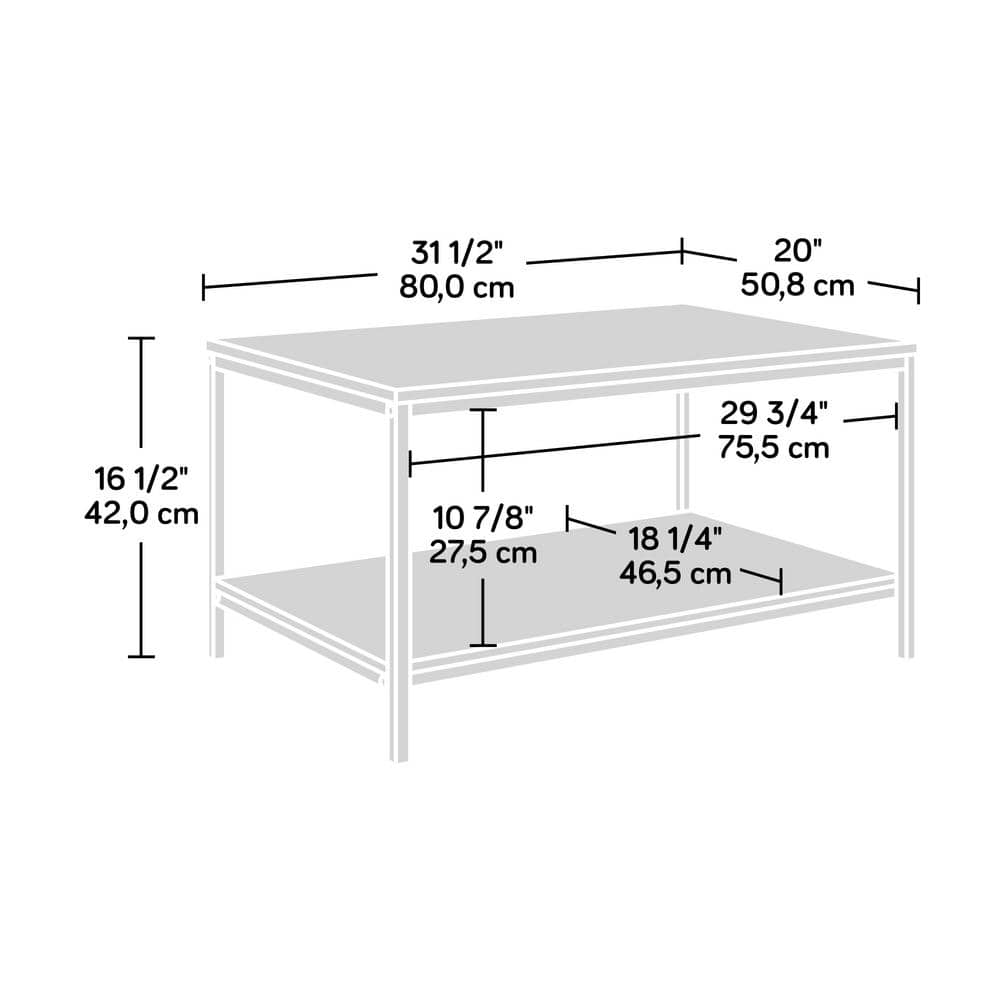 North Avenue 24'' Faux Concrete & Black Metal Rectangular Coffee Table