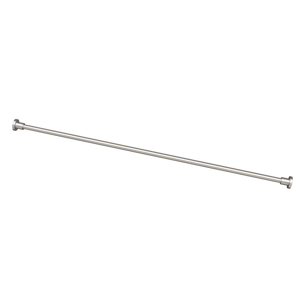 Modern Satin Nickel 60" Wall Mounted Straight Shower Curtain Rod