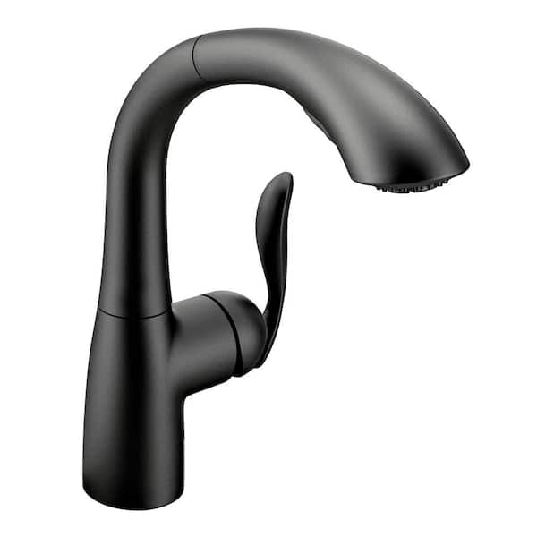 MOEN Arbor Single-Handle Pull-Out Sprayer Kitchen Faucet in Matte Black