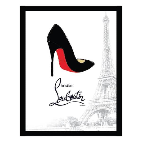 VENICE BEACH Collections Fashion Designer Classy Black / Red Pump-Framed Print by Fairchild Paris Abstract Poster Art Print 18 in. x 14 in.