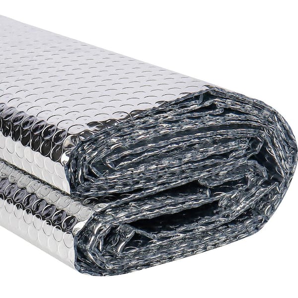 23.6 in. x 10 ft. x 2 Mm. Th Double-Sided Aluminum Radiant Barrier Roll, RV Window Insulation for Garage Door Car