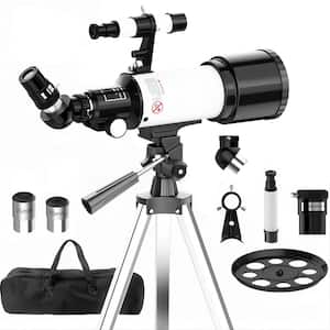 Portable Astronomical Telescope with Adjustable Tripod, Smartphone Adapter and a Bluetooth Controller (Black/White)