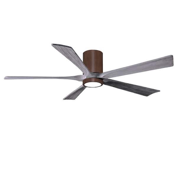 Unbranded Irene-5HLK 60 in. Integrated LED Indoor/Outdoor Walnut Tone Ceiling Fan with Remote and Wall Control Included