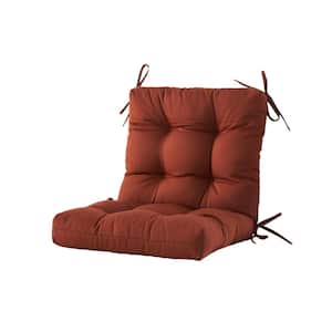 L40"xW20"xH4" Outdoor Chair Cushion Tufted Cushion Seat & Back Floral Patio Furniture Cushion w/Tie in Brick Red