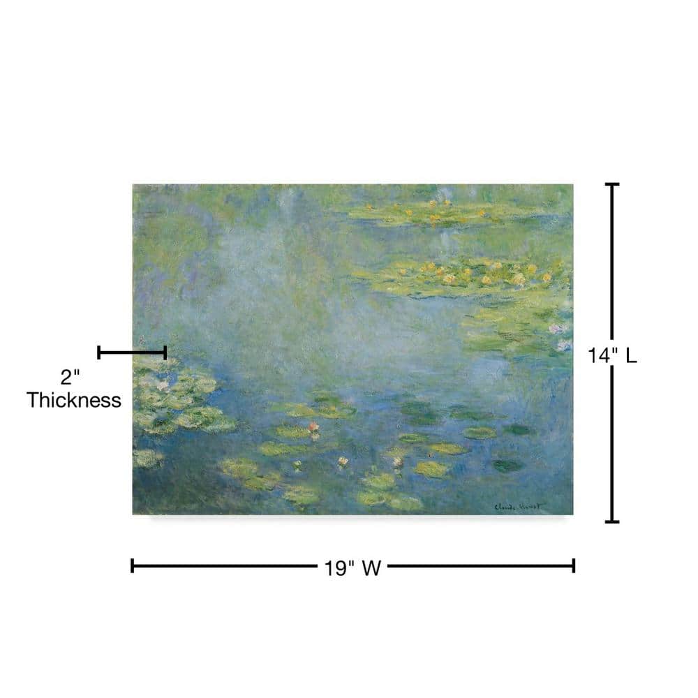 Claude Monet Waterlilies Landscape Canvas Art with Floater Frame