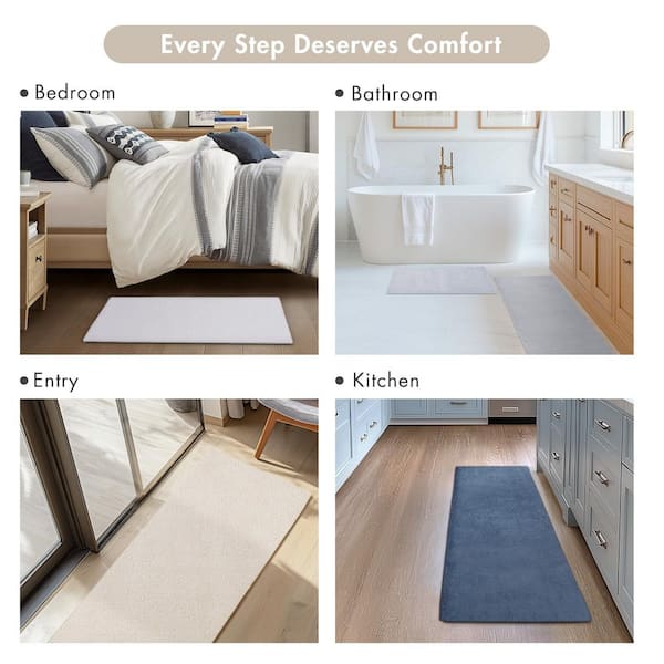 MADISON PARK Signature Marshmallow Taupe 24 in. x 40 in. Bath Mat