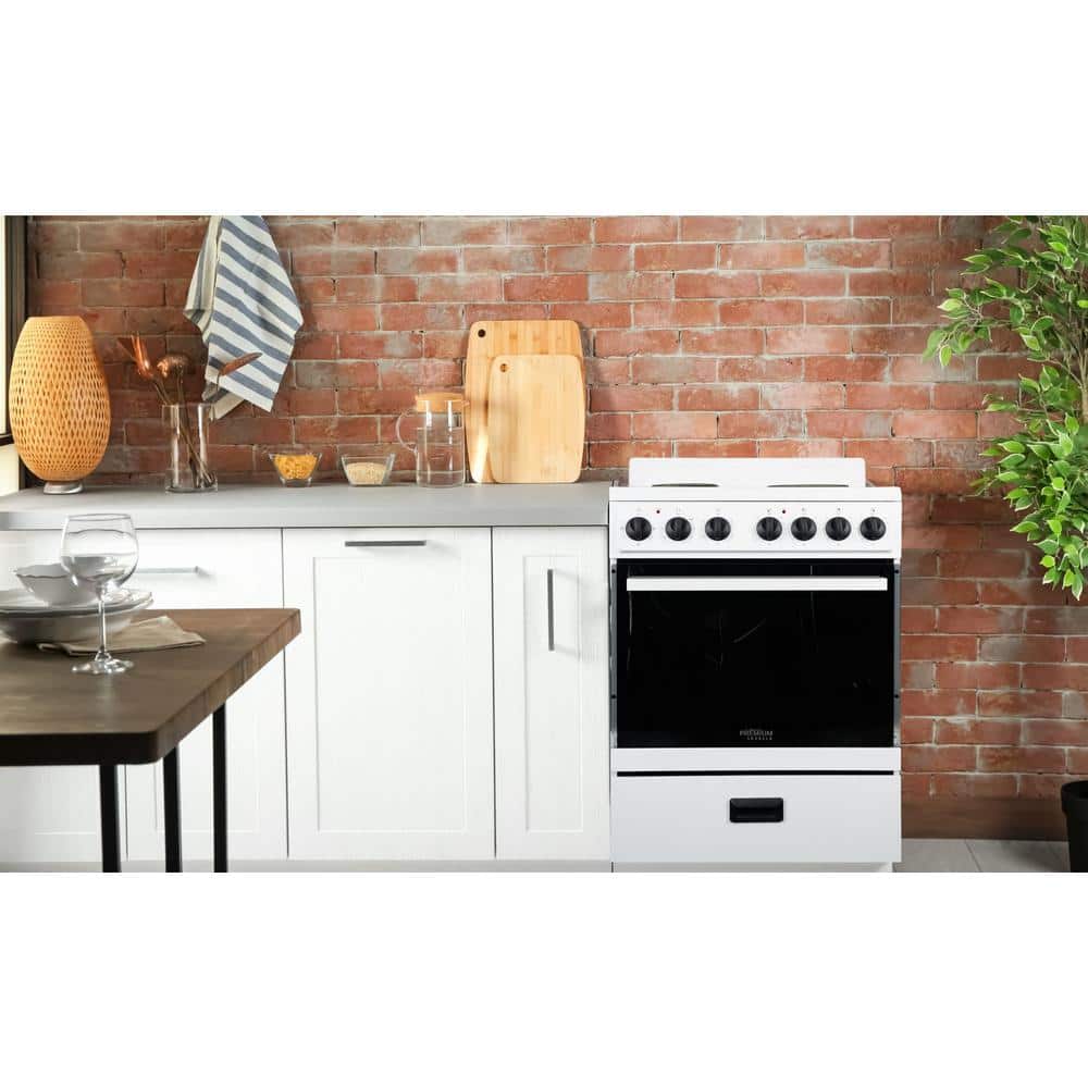 Premium White 24" Electric Range with 4 Coil Burners