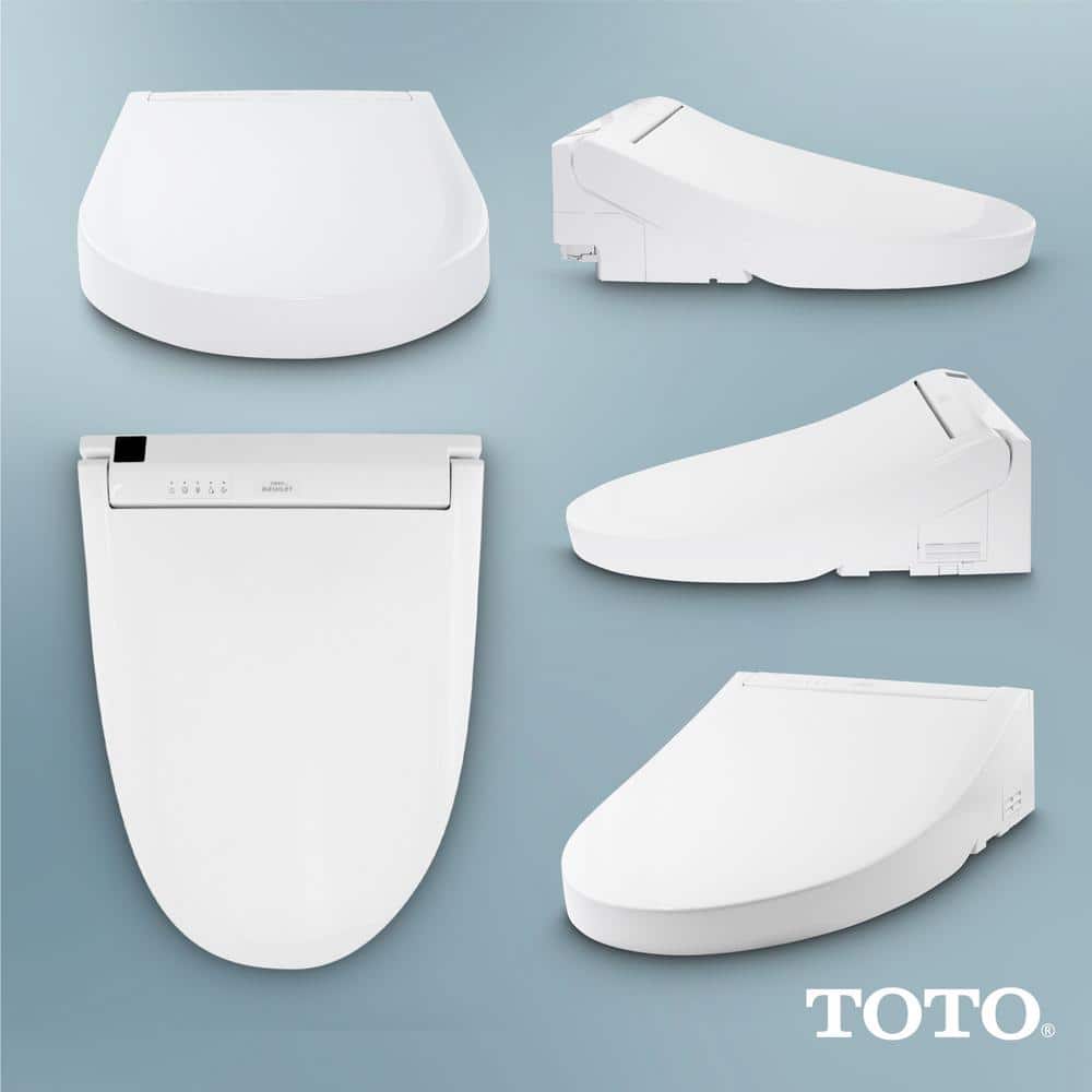 Cotton White Heated Elongated Bidet Toilet Seat with Remote