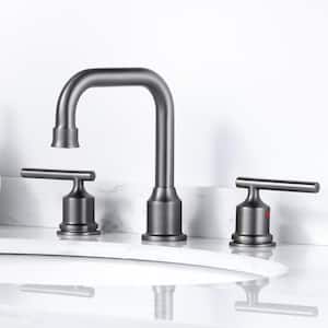 8 in. Widespread Double Handle Bathroom Faucet in Gray