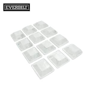 3/4 in. Clear Soft Rubber Plastic Like Self-Adhesive Square Bumpers (12-Pack)