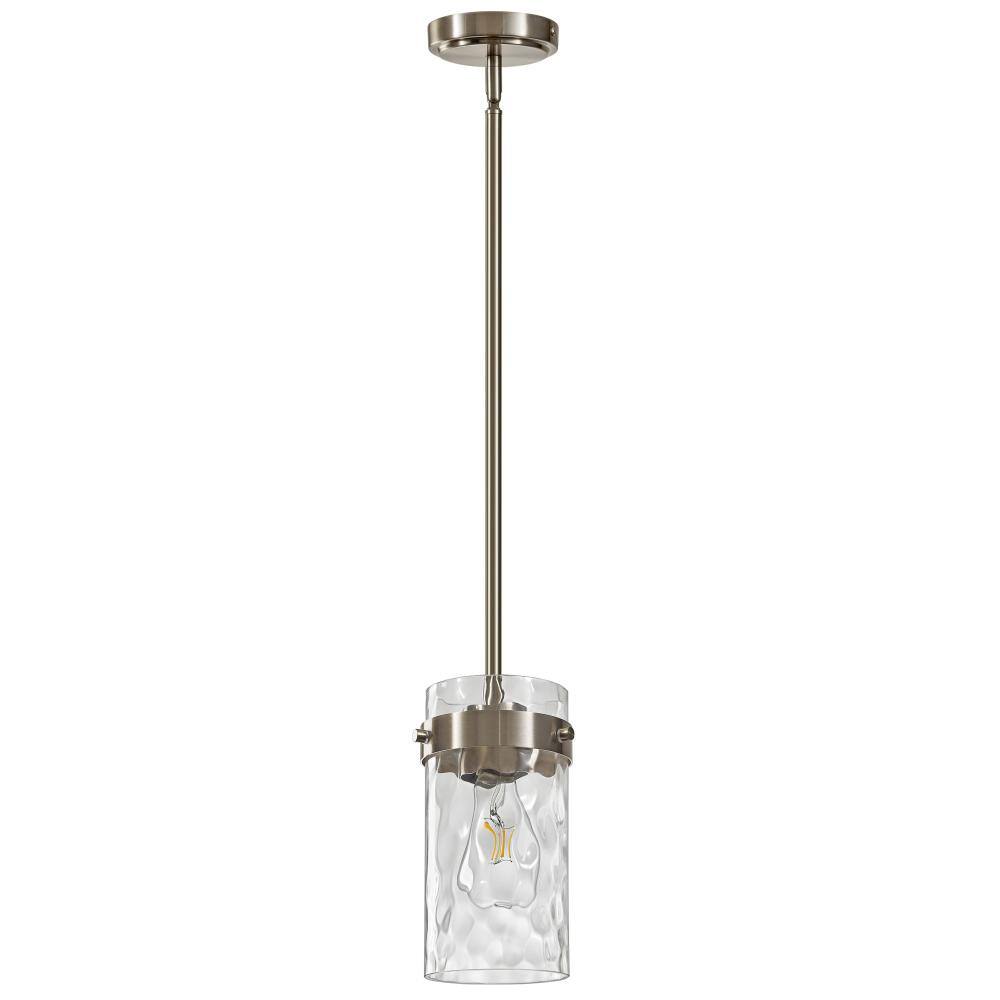 4.72 in. 1-Light Hammered Glass Nickel Pendant Light for Kitchen Island, Adjustable Ceiling Pendant Light price history on PriceWatchPro