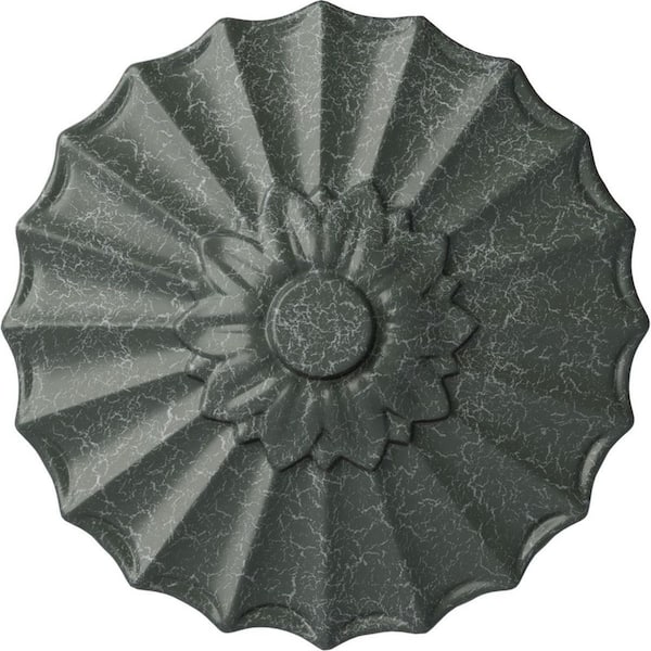 Ekena Millwork 9" x 1-3/8" Shakuras Urethane Ceiling Medallion (Fits Canopies upto 1-3/8"), Athenian Green Crackle
