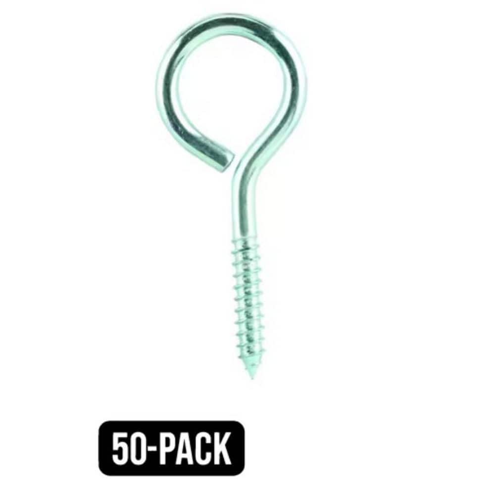 Rail Loop Screw Everbilt 3/4 in. x 3 in. Zinc-Plated Hook and Loop Screw Eye (50-Pack ...