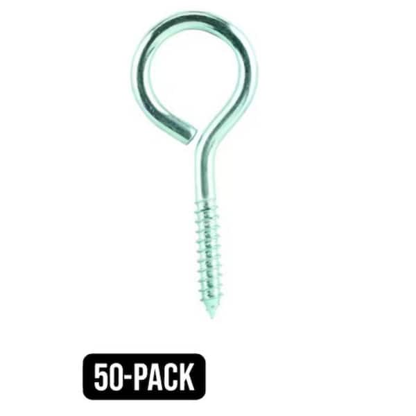 3/4 in. x 3 in. Zinc-Plated Hook and Loop Screw Eye (50-Pack)