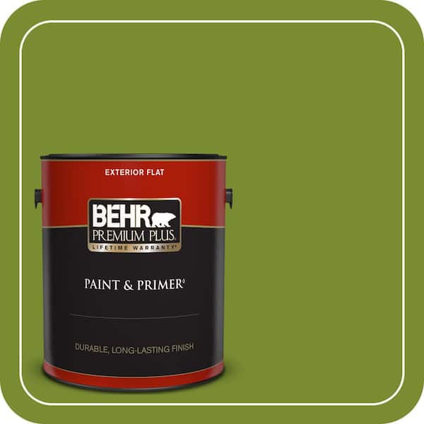 BEHR PREMIUM PLUS 1 gal. #P360-7 Sassy Grass Flat Exterior Paint & Primer