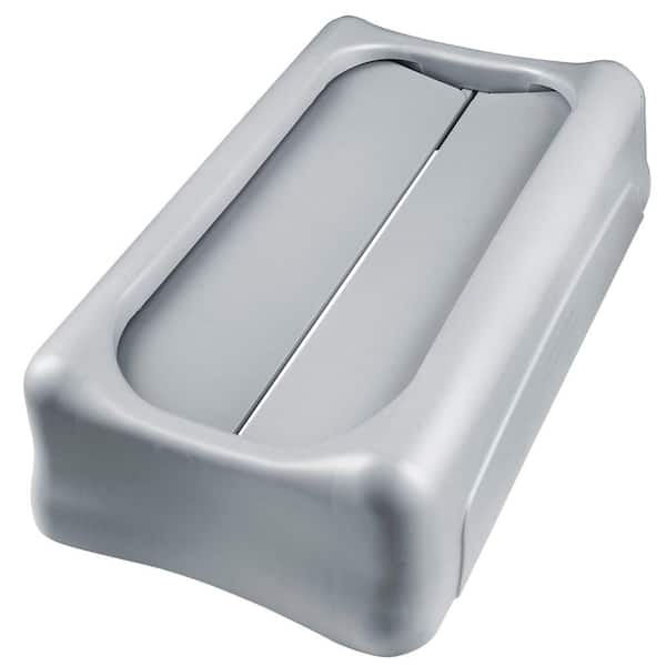 Rubbermaid Commercial Products Slim Jim Gray Trash Can Swing Top Lid