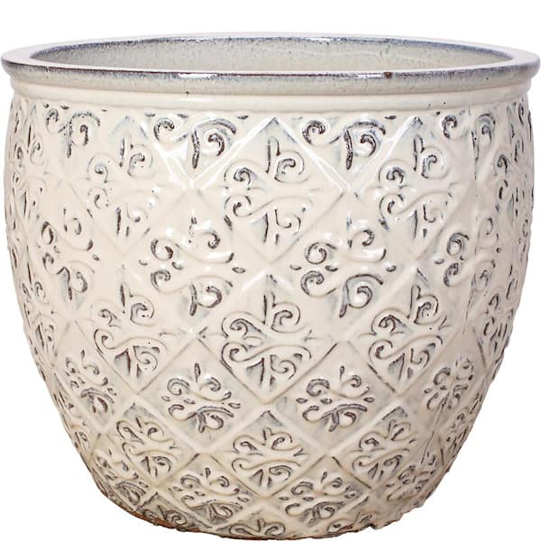 Unbranded 18 in. Beige Ceramic Lumaris Planter