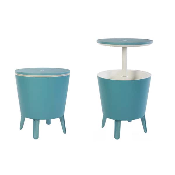 Keter Cool Bar Teal Resin Outdoor Accent Table and Cooler in One