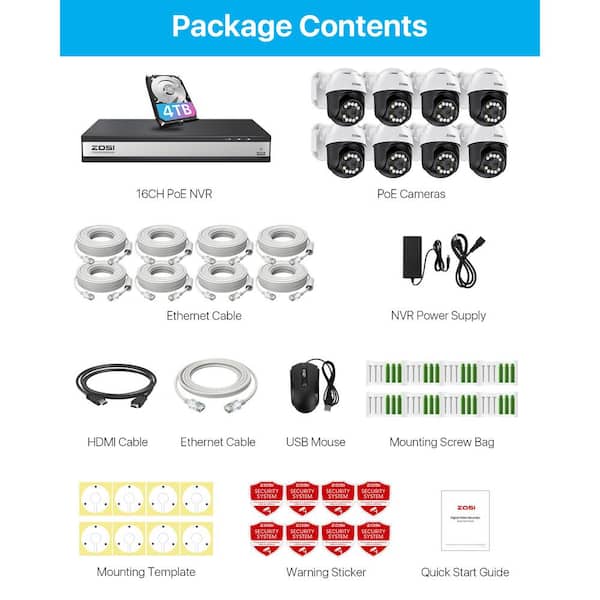 ZOSI 4K POE Security Camera System – 8CH/16CH NVR With AI Face Detection & Audio – 2TB/4TB Options - View #2