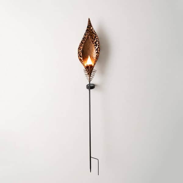 SULLIVANS 39.5 in. Swirl Flame Solar Metal Yard Stake