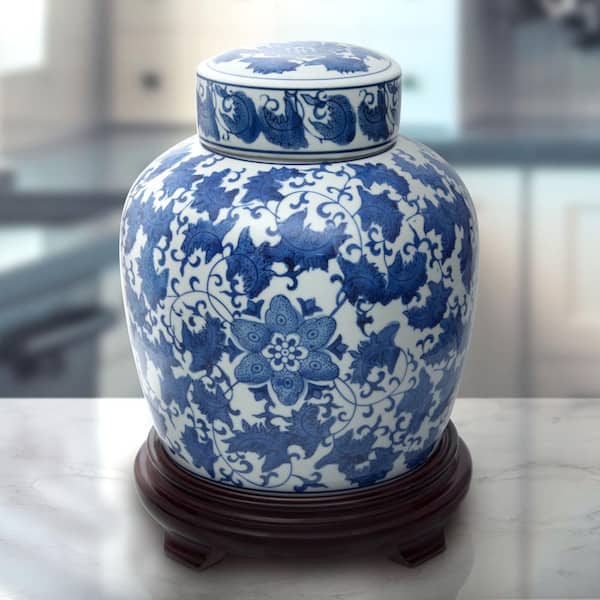 Very good China Hand Painted flower Blue and White Porcelain vase & Jar 