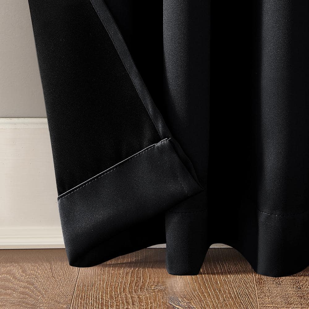 Sun Zero Black 95" Total Blackout Rod Pocket Curtain Panel