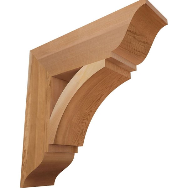 Ekena Millwork 5.5 in. x 22 in. x 22 in. Western Red Cedar Thorton Traditional Smooth Bracket