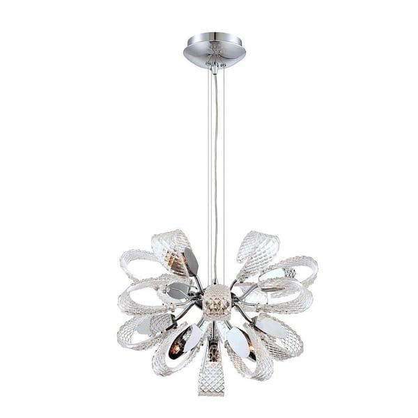Unbranded Origami Collection 9-Light Chrome Chandelier