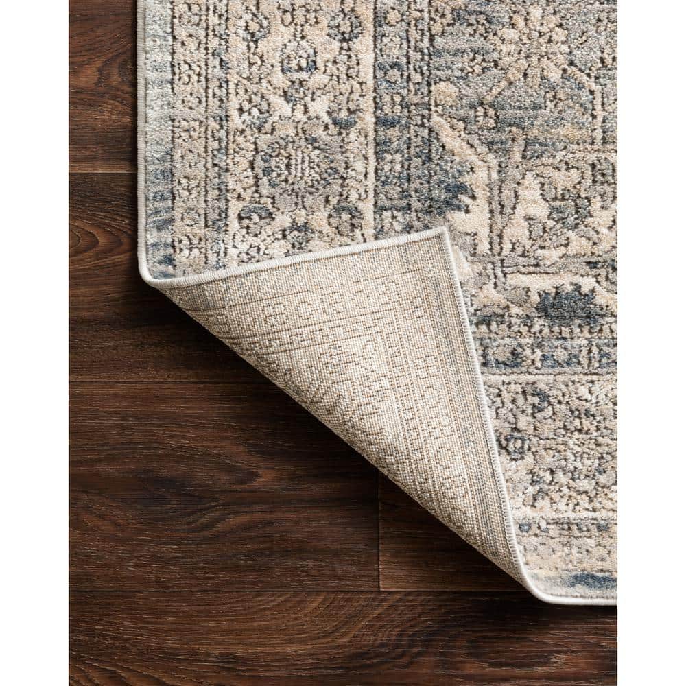 Reversible Oriental Blue Synthetic 32"x48" Stain-Resistant Rug