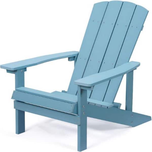 maocao hoom Patio Hips Plastic Adirondack Chair Lounger Weather Resistant Furniture in Lake Blue
