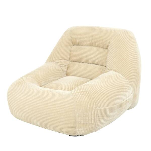 Camel Corduroy Fabric Large Bean Bag, Cozy Fluffy Cloud Mini Couch for Living Room, Bedroom & Dorm