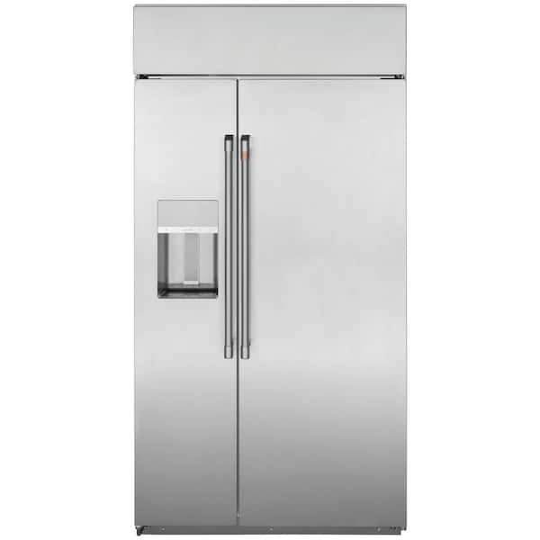 Cafe 24.5 cu. ft. Smart Built-In Side by Side Refrigerator with Hands Free Autofill Dispenser in Stainless Steel, Ice Filter