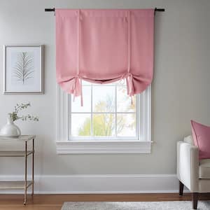 Precious Pink 46 in. W x 63 in. L Rod Pocket Room Darkening Tie-Up Window Shade (Single Panel)