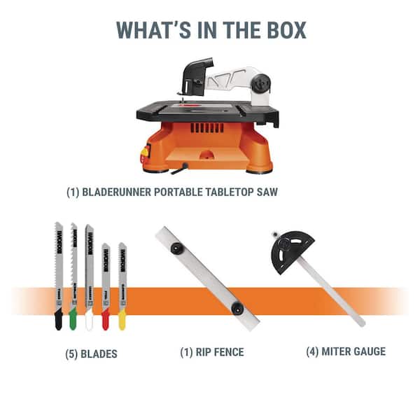 Worx WX572L BladeRunner 4-in Spring Steel Blade 5.5 Amp Portable Table Saw - 2