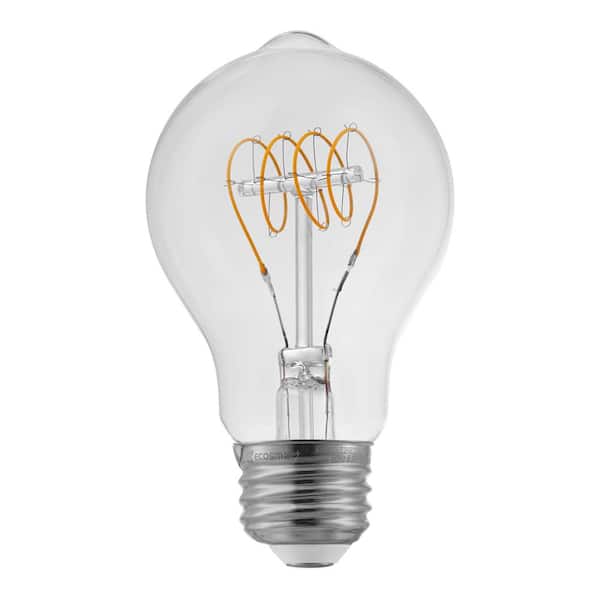 EcoSmart 40-Watt Equivalent AT19 Dimmable Horizontal Filament LED Vintage Edison Light Bulb Warm White (1-Pack)