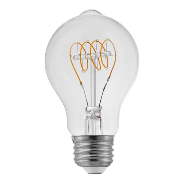 EcoSmart 40-Watt Equivalent AT19 Dimmable Horizontal Filament LED Vintage Edison Light Bulb Daylight (1-Pack)