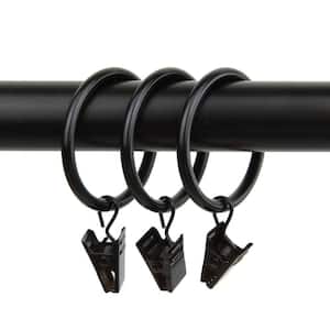 1-3/8 in. Decorative Rings in Black with Clips (Set of 10)